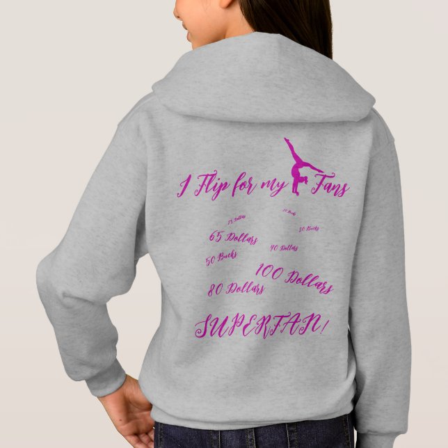 Gymnastics Fundraiser Hoodie T Shirt (Baksida)