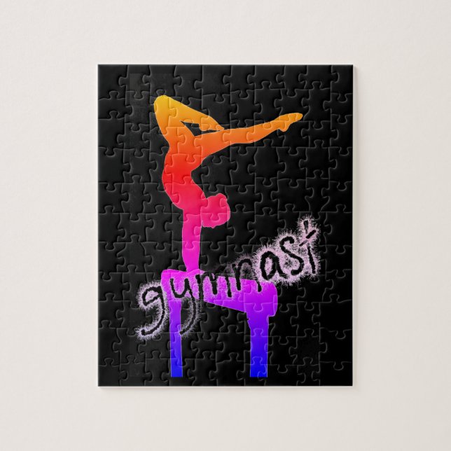 Gymnastics Funky Font Gymnast Puzzle Pussel (Vertikal)