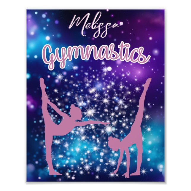 Gymnastics Galaxy Lila Turquise Personlig Fototryck (Framsidan)