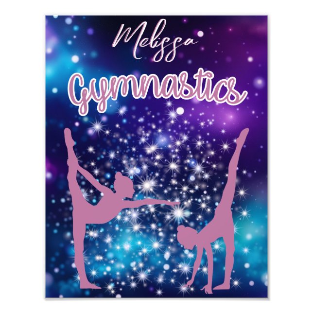 Gymnastics Galaxy Lila Turquise Personlig Fototryck (Framsidan)
