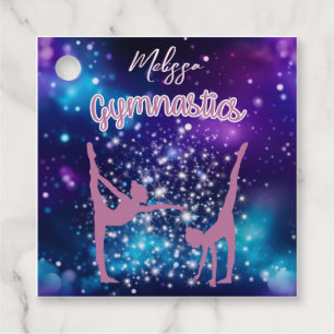 Gymnastics Galaxy Lila Turquise Personlig Gåvor Etiketter