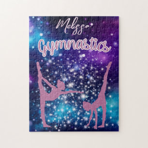 Gymnastics Galaxy Lila Turquise Personlig Pussel