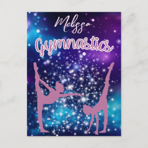 Gymnastics Galaxy Lila Turquise Personlig Vykort