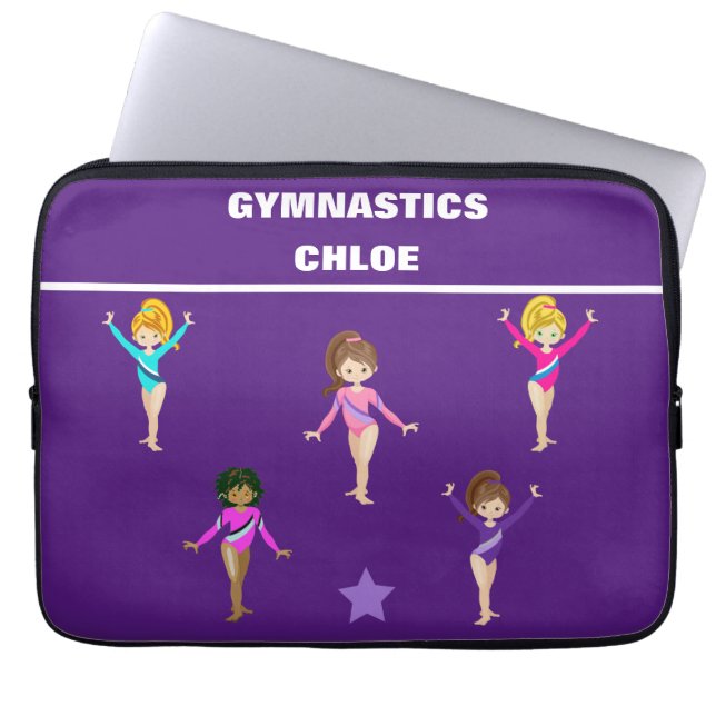 GYMNASTICS GIFT MED 5 GYMNASTS PERSONLIG LAPTOP FODRAL (Framsidan)