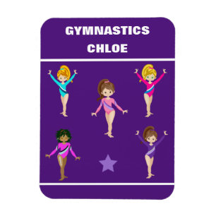 GYMNASTICS GIFT MED 5 GYMNASTS PERSONLIG MAGNET