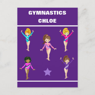 GYMNASTICS GIFT MED 5 GYMNASTS PERSONLIG VYKORT