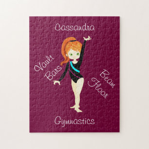 Gymnastics Ginger Hair, Grönt Öga, Black Leo Pussel