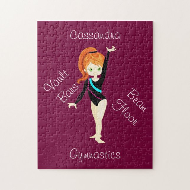 Gymnastics Ginger Hair, Grönt Öga, Black Leo Pussel (Vertikal)