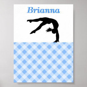 Gymnastics Girl Blissful in Blue Personlig Poster