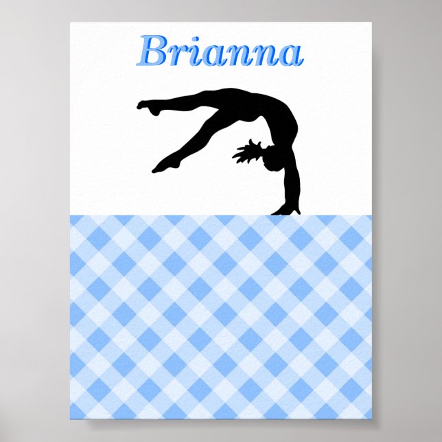 Gymnastics Girl Blissful in Blue Personlig Poster (Framsidan)