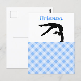 Gymnastics Girl Blissful in Blue Personlig Vykort