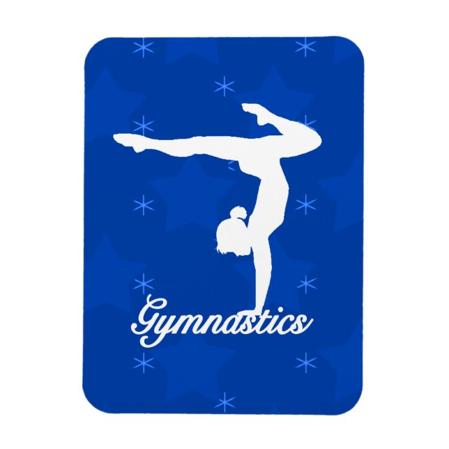Gymnastics Girl Blue Stars Magnet (Vertikal)