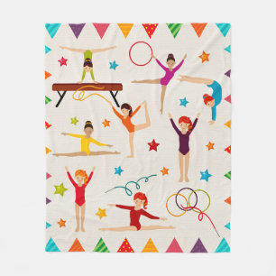 GYMNASTICS GIRL CLIPART QUILT FLEECEFILT