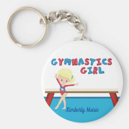 Gymnastics Girl Cute Blonde Gymnast Personlig Nyckelring