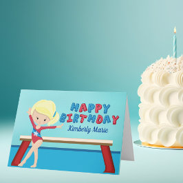 Gymnastics Girl Cute Gymnast Personlig Birthday Kort