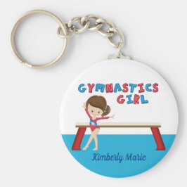 Gymnastics Girl Cute Personlig Gymnast Beam Nyckelring