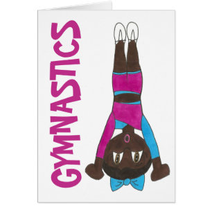 Gymnastics Girl Gymnast Acrobatics Tumbling Gym Hälsningskort