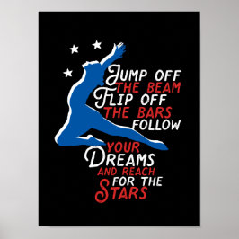 Gymnastics Girl Gymnast Inspirational Sports Quote Poster