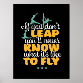 Gymnastics Girl Gymnast Motivational Sports Quote Poster