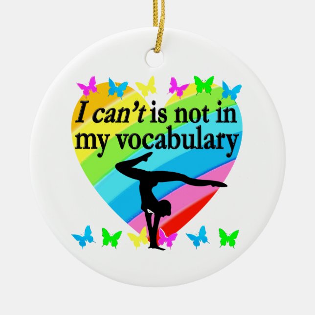 GYMNASTICS GIRL INSPIRATIONAL DESIGN JULGRANSPRYDNAD KERAMIK (Framsidan)