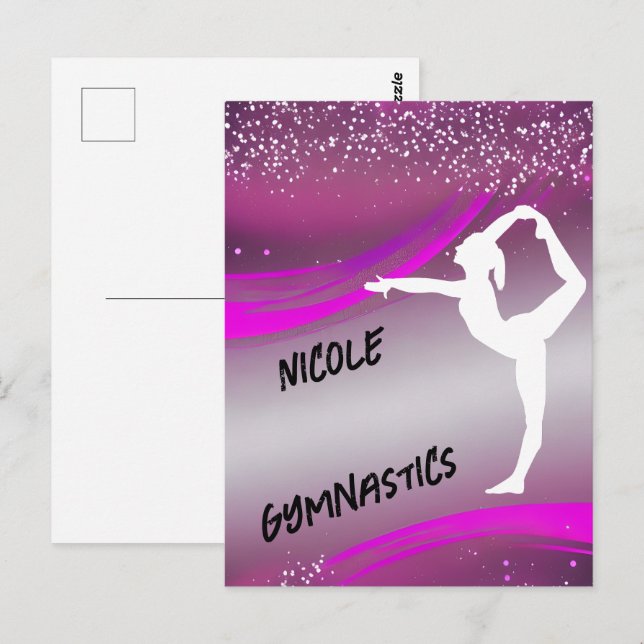 Gymnastics Girl Personlig Vykort (Fram/baksida)