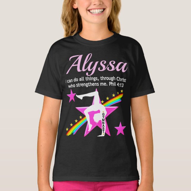 GYMNASTICS GIRL PRAYER PERSONLIG T SHIRT (Framsida)