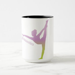 Gymnastics Girl Snyggt Girly Färg Silhouette Mugg