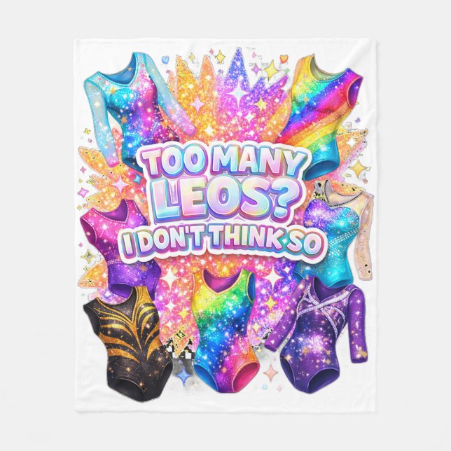 Gymnastics Girl Too Many Leos? I Don't Think So Fleecefilt (Framsidan)