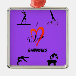 Gymnastics Girls Kärlek Lila Ceramic Ornament