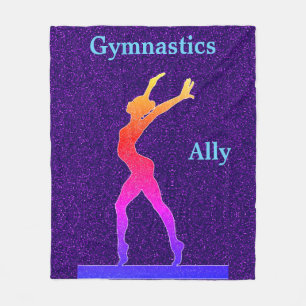 Gymnastics Girls Lila Gnistra Fleece Blanket