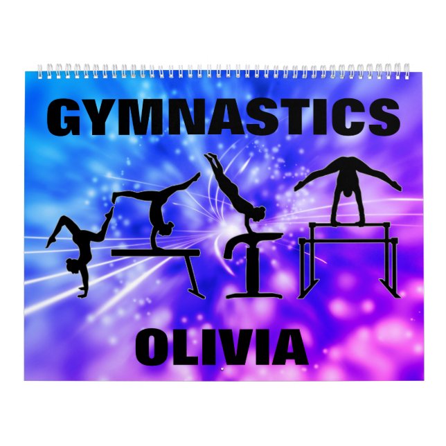 Gymnastics Girls Lila och Blue Calendar Kalender (Omslag)