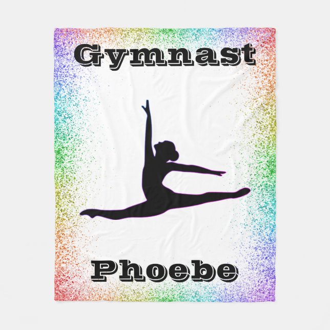 Gymnastics Girls Rainbow Trim Fleece Blanket (Framsidan)