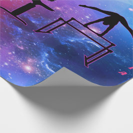 Gymnastics Girls Rosa & Blue Wrapping Papper Presentpapper