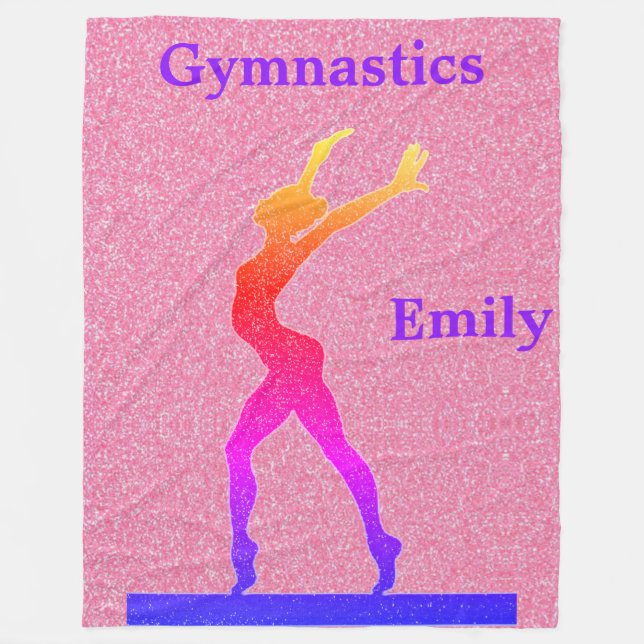 Gymnastics Girls Rosa Gnistra Fleece Blanket (Framsidan)