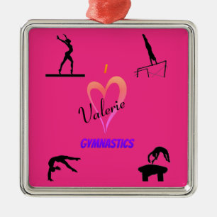 Gymnastics Girls Shock rosa Ceramic Ornament