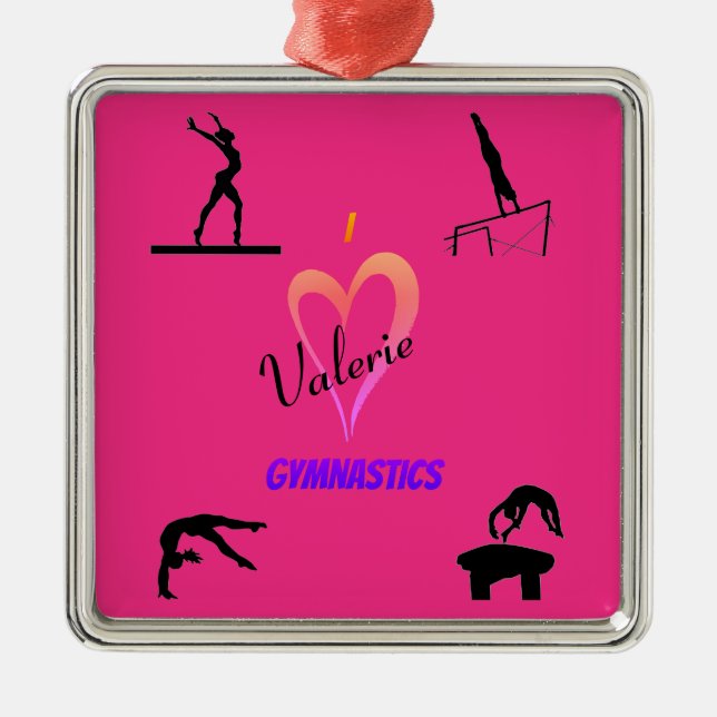 Gymnastics Girls Shock rosa Ceramic Ornament (Framsidan)