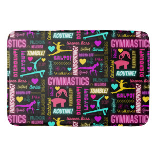 Gymnastics Glossary Typography Colorful Girls Gymn Badrumsmatta