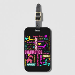 Gymnastics Glossary Typography Colorful Girls Gymn Bagagebricka