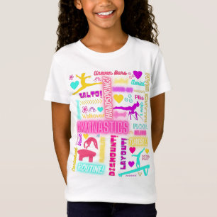 Gymnastics Glossary Typography Colorful Girls Gymn T Shirt