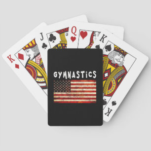 Gymnastics Grunge American USA flagga Casinokort