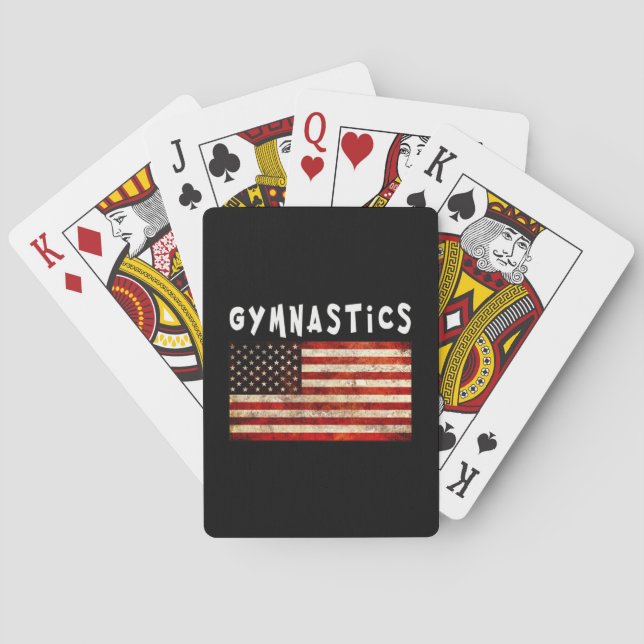 Gymnastics Grunge American USA flagga Casinokort (Baksidan)