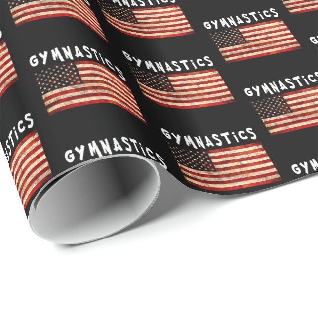 Gymnastics Grunge American USA flagga Presentpapper (Rullad Hörn)