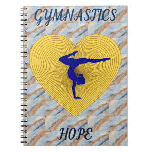 Gymnastics guld hjärta med gymnast anteckningsbok