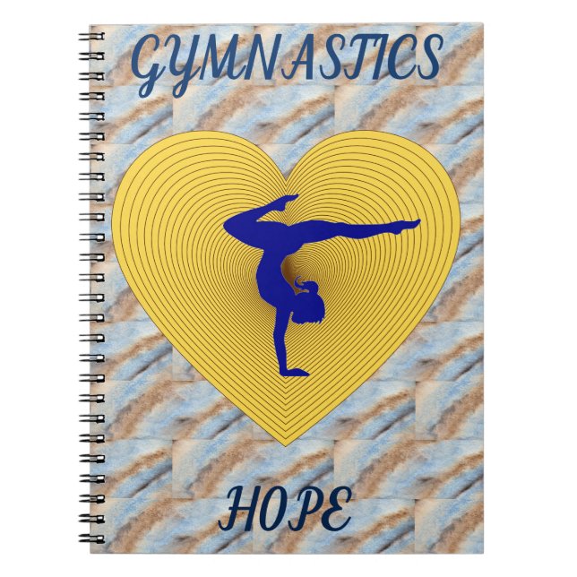 Gymnastics guld hjärta med gymnast anteckningsbok (Framsidan)