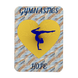 Gymnastics guld hjärta med gymnast magnet