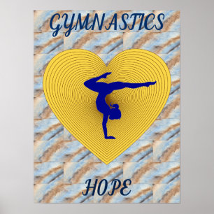 Gymnastics guld hjärta med gymnast poster