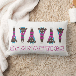 Gymnastics Gymnast Decor Gym Coach Tumbling Rosa Lumbarkudde