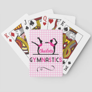 Gymnastics Gymnast Figurer Cute Rosa Personlig Casinokort