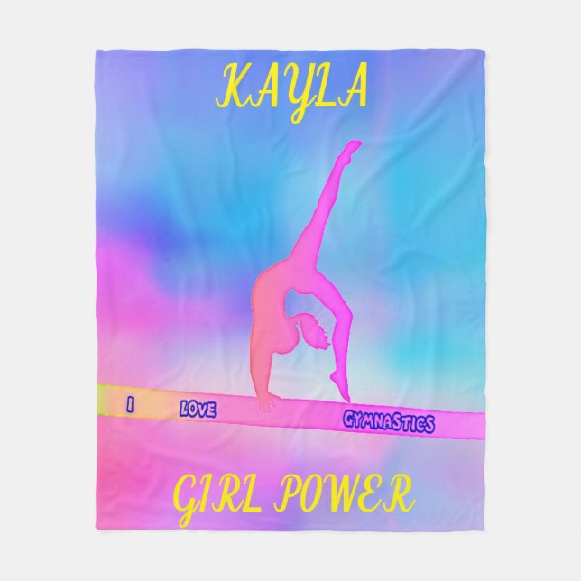 GYMNASTICS GYMNAST FLEECE BLANKET PERSONLIG! (Framsidan)