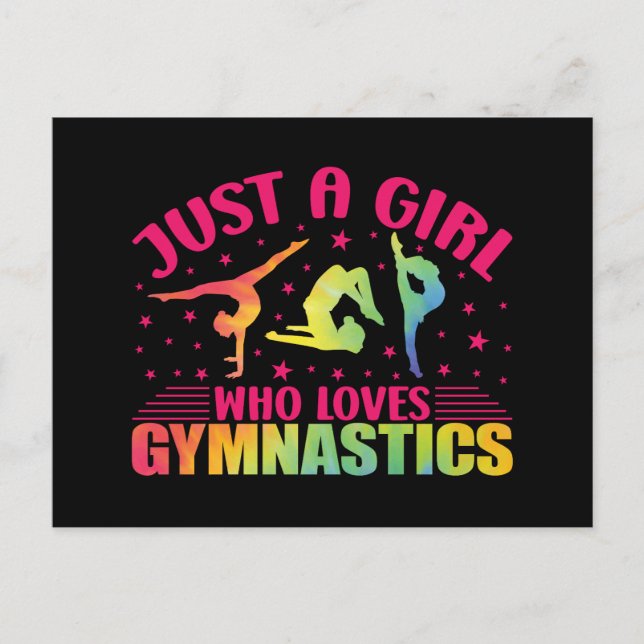 Gymnastics Gymnast Just a Girl Kärlek Gymnastic Helg Vykort (Framsida)